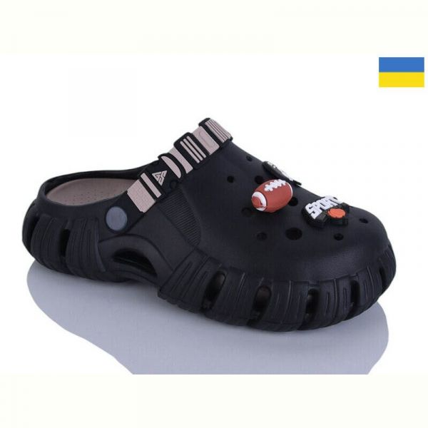 Кроксы Demur 6770 чорний-беж