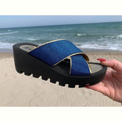 Шлепанцы Demur W26-W777 blue-gold