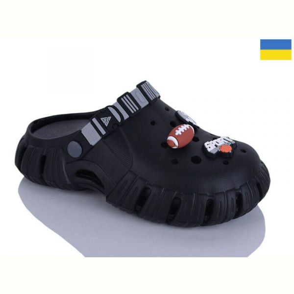 Кроксы Demur 6770 чорний-сірий