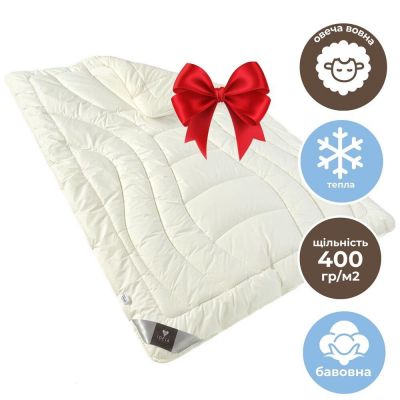 Одеяло Wool Premium 200х220 см шерстяное зимнее двойное IDEIA шерсть супер теплое натуральное хлопок