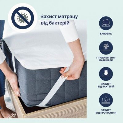 Наматрасник Aqua Stop 180х200 см IDEIA с резинками по углам, защитный непромокаемый, водонепроницаемый