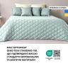 Покрывало 210х240 см IDEIA стеганое двухстороннее качественная стежка микрофибра мята серое на кровать диван