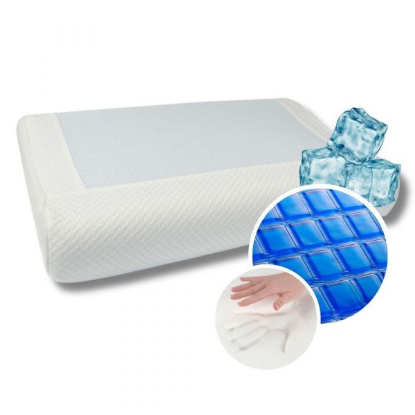 Подушка ортопедическая CoolGel 60х40х11/9 см IDEIA анатомическая с эффектом памяти для сна на боку, спине