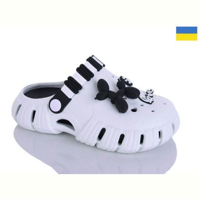 Кроксы Demur 6012 білий-чорний