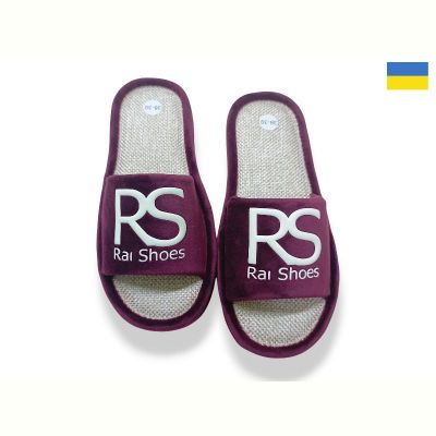 Тапочки Rai Shoes Шльопки RS бордовий
