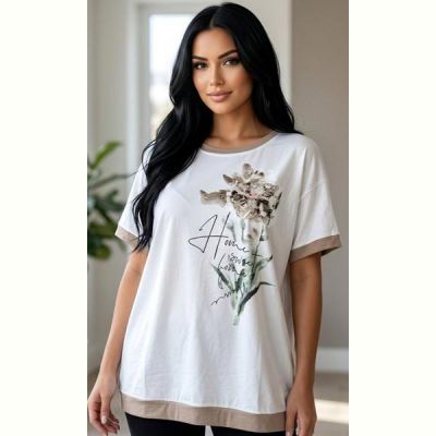 Футболка LeVisha 25021 white-beige