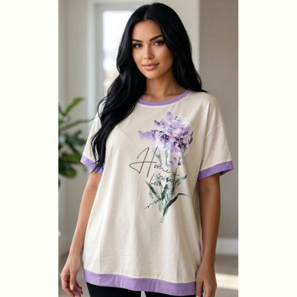 Футболка LeVisha 25021 white-lilac