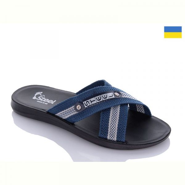 Шлепанцы Demur TRK26-2-STL1 синій-сірий