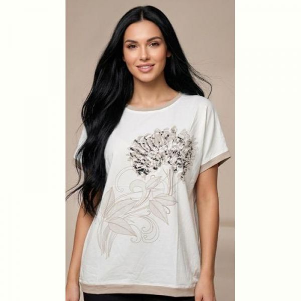 Футболка LeVisha 25022 white-beige