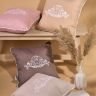 Подушка декоративная 45х45 см ROYAL IDEIA с вышивкой шоколад антиаллергенная с кантом