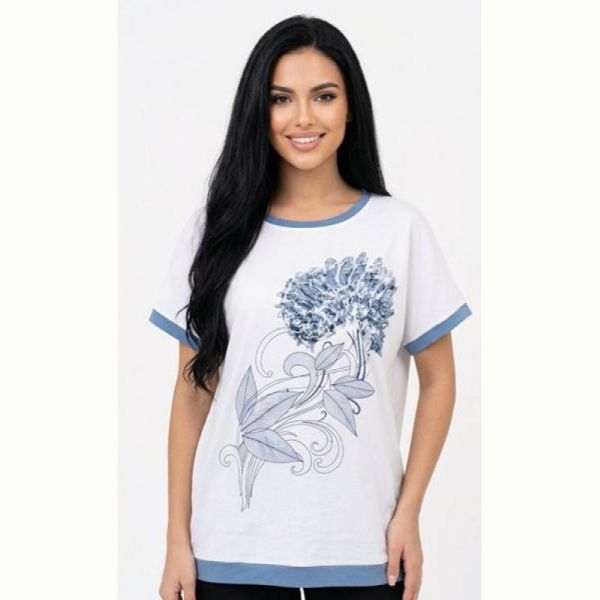 Футболка LeVisha 25022 white-l.blue