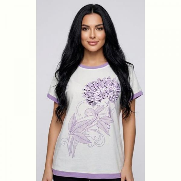 Футболка LeVisha 25022 white-lilac