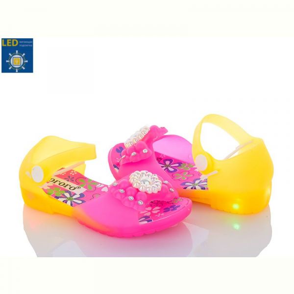 Босоножки Obuv OK 005 pink-yellow LED