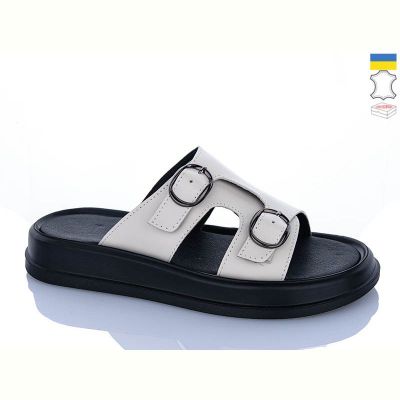 Шлепанцы Sali 12 бежевий к чор-п.