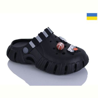 Кроксы Malibu 6012 чорний-сірий