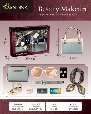 G560427-676-1 Дитячий ігровий набір аксесуарів ANDINA «Beauty Makeup» сумочка, хустинка, сережки, окуляри, пудра, тіні