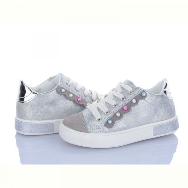Кеды Леопард A21 silver