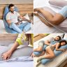 Подушка П-образная для сна и отдыха стеганная 140х75х20 см U-shape IDEIA с наволочкой на молнии антиалергенная