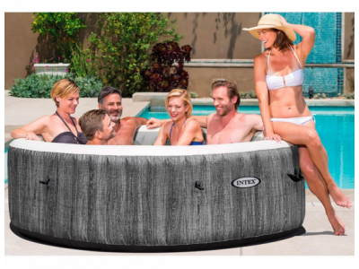 СПА-БАСЕЙН GREYWOOD DELUXE INTEX 28442, 216 х 71 см (6-х місний, 1 741 л/год, тент, підголовники, підстилка, аеромасаж)