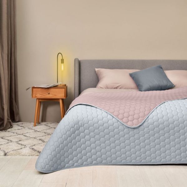 Покрывало на кровать Silhouette 240x260 IDEIA двухстороннее прочная стежка ткани антиаллергенное мята