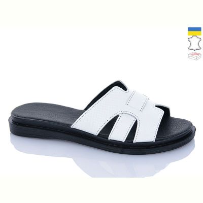 Шлепанцы Sali 301-1 білий перф.чор-п.