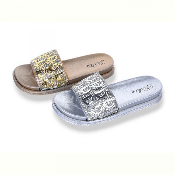 Шлепанцы Super Gear 02-888 gold-silver mix