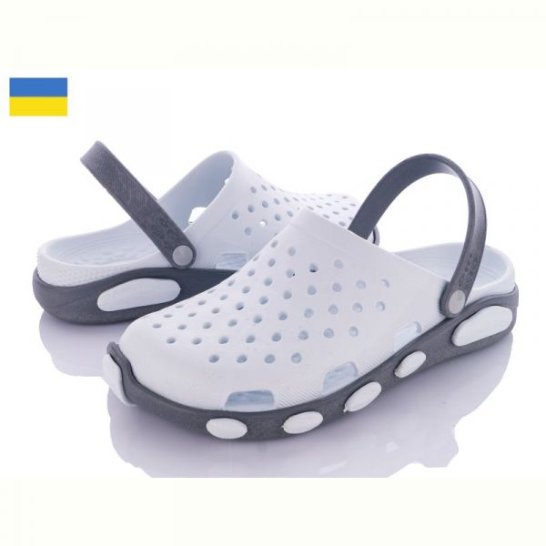Кроксы Kredo Кредо 2091 біло-сірий