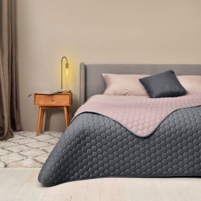 Покрывало на кровать Silhouette 220x240 IDEIA двухстороннее прочная стежка ткани антиаллергенное серое