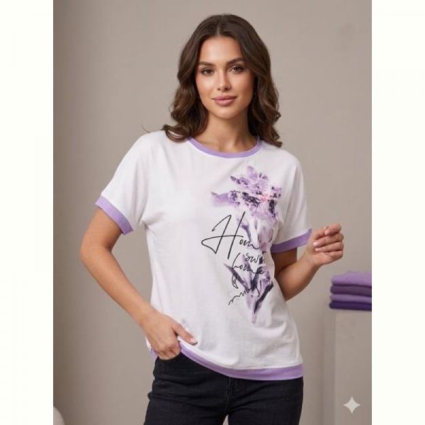 Футболка Elena&Vika 25021 white-lilac