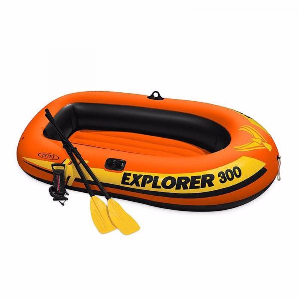 58332 Двомісний надувний човен Intex Explorer 300 Set, 211 х 117 см, (весла, ручний насос). 2-х камерний