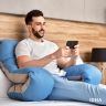 Подушка П-подобная IDEIA 140х75х20 см U-shape для беременных, реабилитации и повседневного комфорта серая/св серая