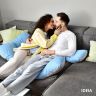 Подушка П-подобная IDEIA 140х75х20 см U-shape для беременных, реабилитации и повседневного комфорта серая/св серая