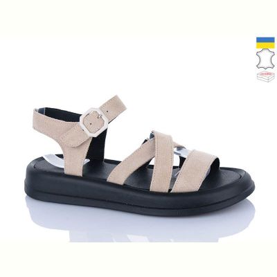 Босоножки Sali 2105 бежевий з чор-п.