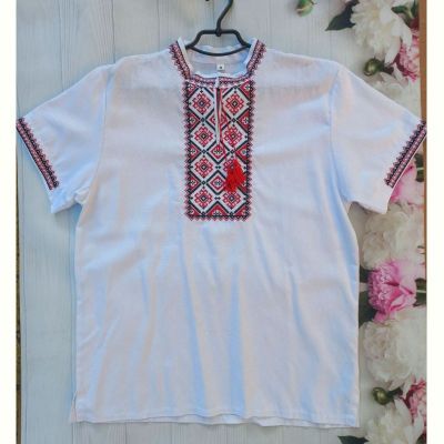Вышиванка Кузя 045 white
