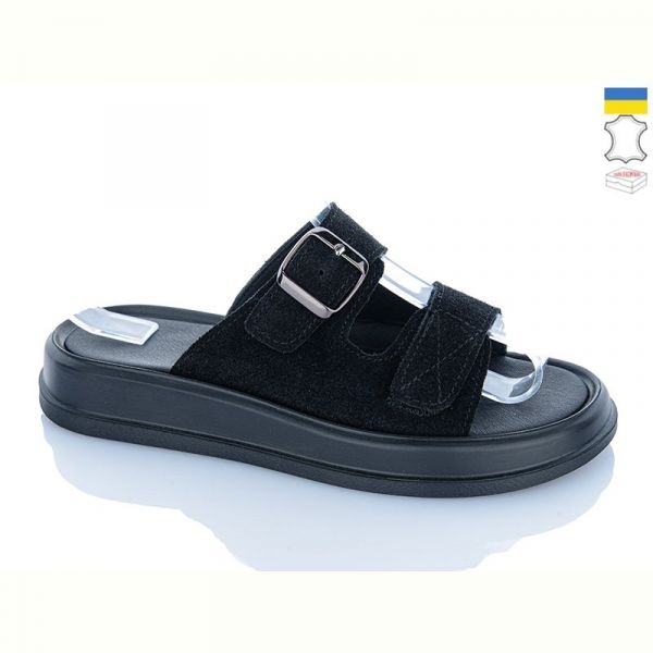 Шлепанцы Sali 10 чорний з чор-п.