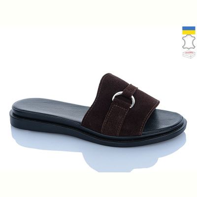 Шлепанцы Sali 4415 коричневий з чор-п.