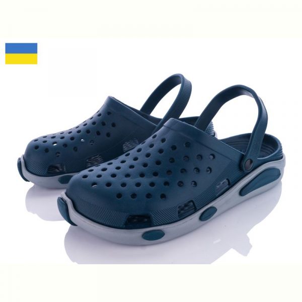 Кроксы Kredo Кредо 2090 синий-сірий 