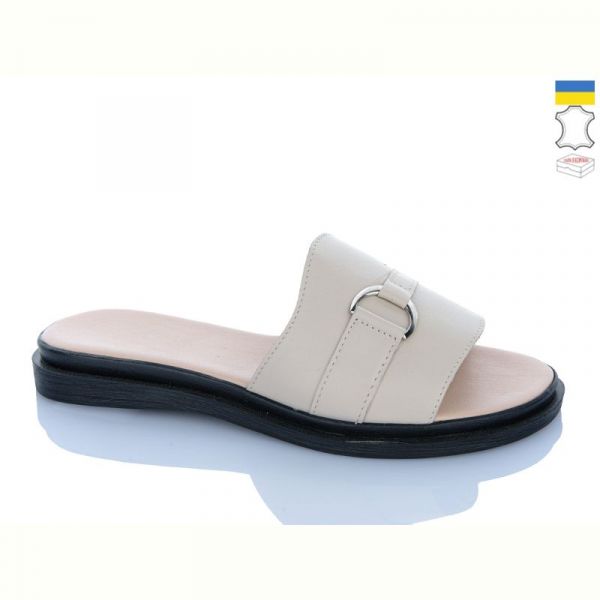 Шлепанцы Sali 4415 бежевий к чор-п.